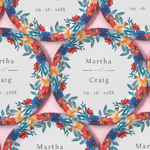 Watercolor Mexican Fiesta Flower Wedding Paper Plates