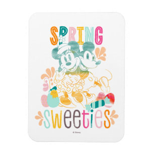 Watercolor Mickey and Minnie Spring sweeties Magnet