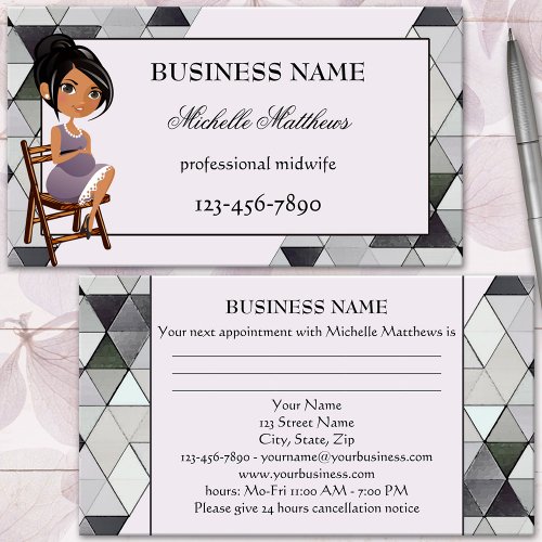 Watercolor Midwife Appointment Business Card