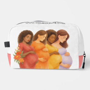 Watercolor Midwife ObGyn Doula Self Care Toiletry Dopp Kit
