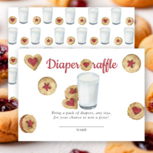 Watercolor milk & cookie baby shower diaper raffle enclosure card
