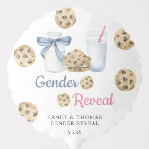 Watercolor Milk & Cookies Gender Reveal Balloon