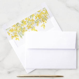 Watercolor Mimosa Envelope Liner