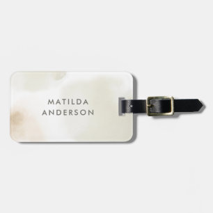 Watercolor minimal abstract natural elegant simple luggage tag