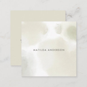Watercolor minimal abstract natural elegant simple square business card