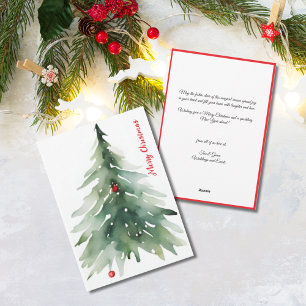 Watercolor Minimalist Green Corporate Christmas Holiday Card