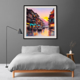 Watercolor Minimalist Kabul City illustration Poster