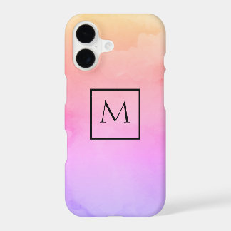 Watercolor Minimalist Rectangle Monogram iPhone 17 Case