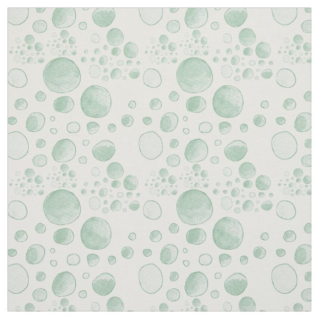 Watercolor Mint Bubble Dots Fabric (Swatch)