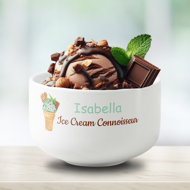Watercolor Mint Chocolate Ice Cream Funny Name Soup Mug (Creator Uploaded)