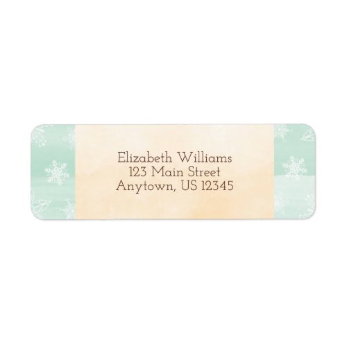 Watercolor Mint Gold Christmas Return Address Label