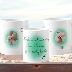 Watercolor Mint Green Poodle - Custom Photo & Name Coffee Mug