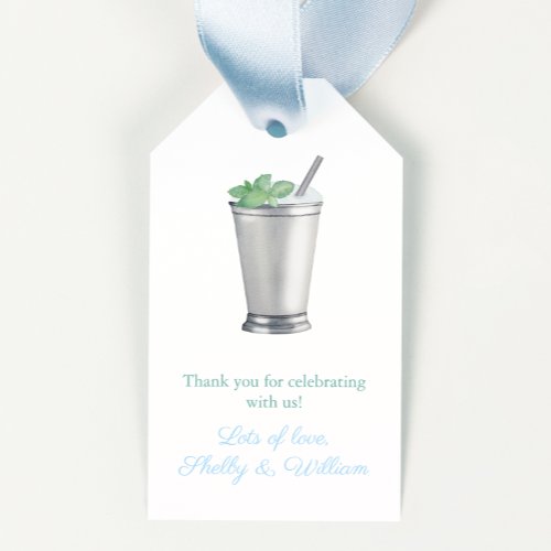 Watercolor Mint Julep Horse Race Wedding Shower Gift Tags