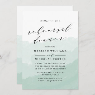Watercolor Mist Rehearsal Dinner Invitation