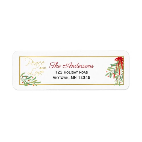 Watercolor Mistletoe  Holiday Return Address Label