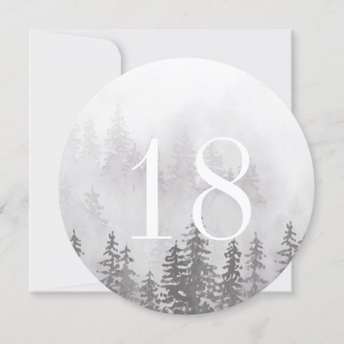 Watercolor Misty Forest Wedding Table Numbers