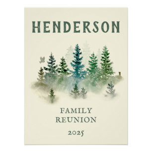 Watercolor Misty Wood Retro Rustic Poster