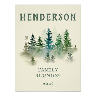 Watercolor Misty Wood Retro Rustic Poster