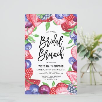 Watercolor Mix Berries Summer Bridal Brunch Invite by misstallulah at Zazzle