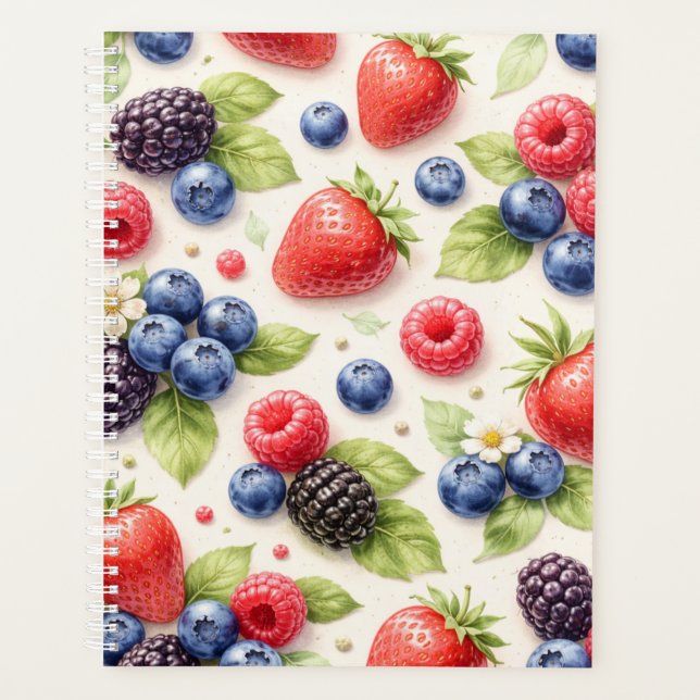 Watercolor Mixed Berries Planner  (Front)