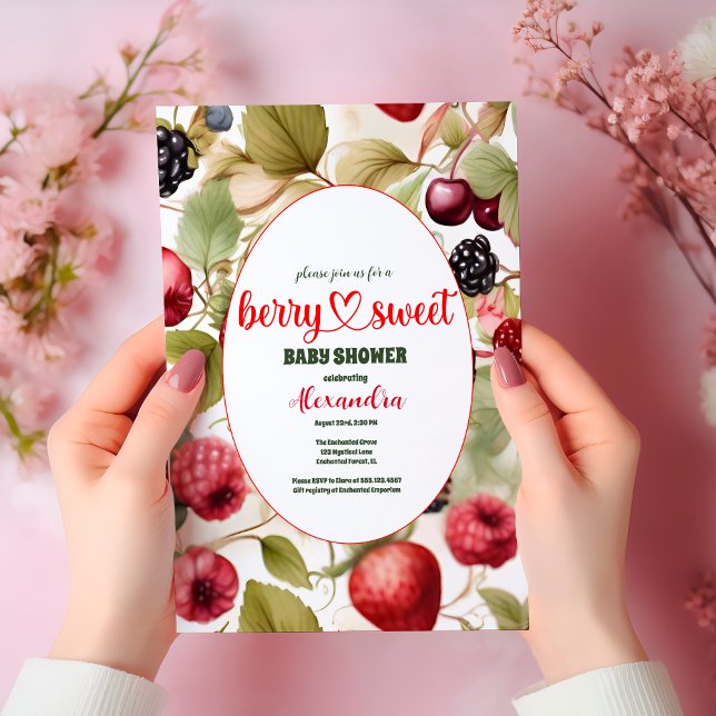 Watercolor Mixed Berries Summer Baby Shower Invitation (Creator Uploaded)