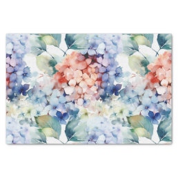 Watercolor Mixed Color Hydrangea Flowers  Tissue Paper