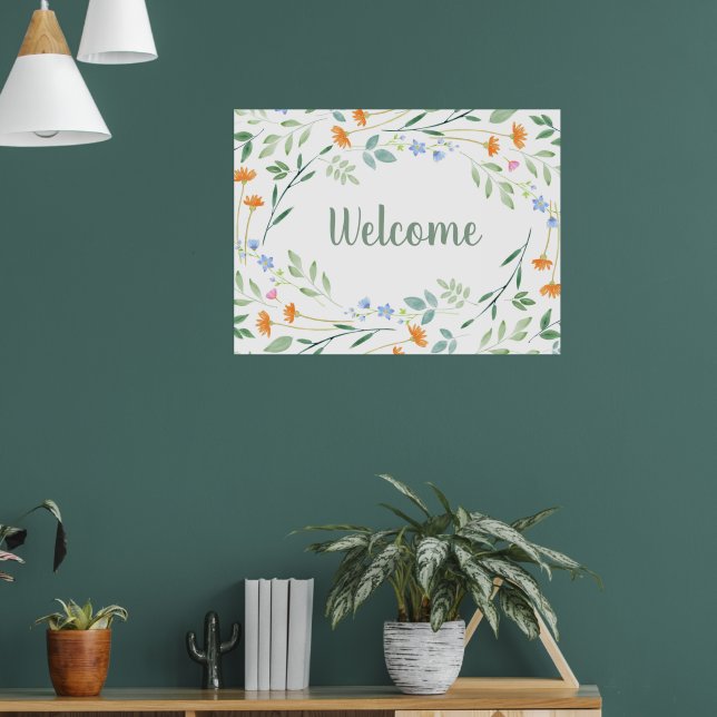 Watercolor Mixed Floral Frame Poster (Living Room 1)