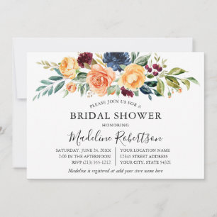 Watercolor Mixed Floral Greenery Bridal Shower Invitation