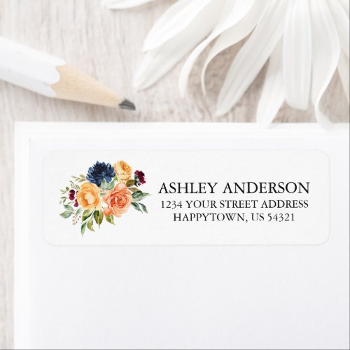 Watercolor Mixed Floral Greenery Return Address Label