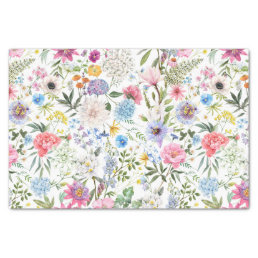 Watercolor Mixed Garden Flowers  Tissue Paper