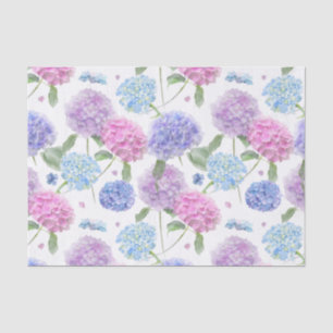 Watercolor Mixed Garden Hydrangea Flowers Tissue Paper