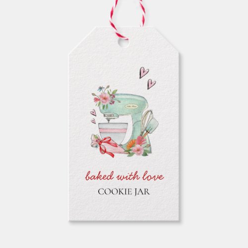 Watercolor Mixer baked with love Baking Gift Tags
