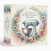 Watercolor Mixer & Flowers Bridal Shower