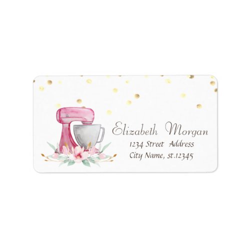 Watercolor Mixer Flowers Confetti  Label