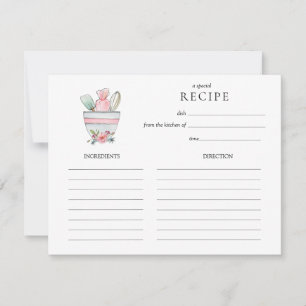 Watercolor Mixing Bowl with utensils Recipe card