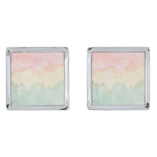 Watercolor mixture cufflinks (Front)