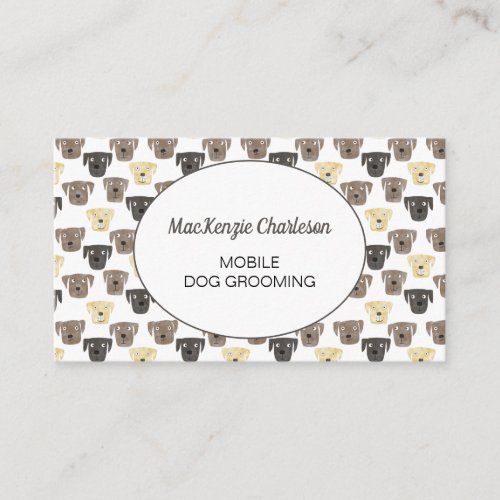 Watercolor Mobile Dog Grooming Business Card