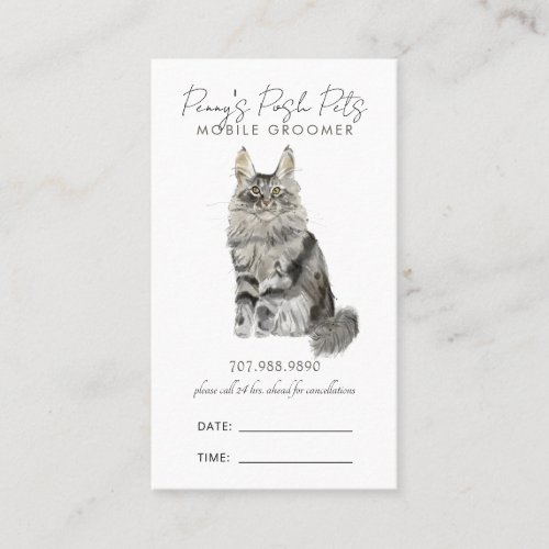 Watercolor Mobile Pet Groomer  Appointment Card