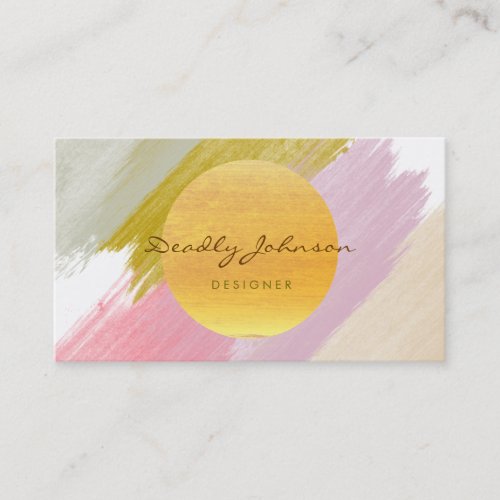 Watercolor Modern Abstract Elegant Cool Artist Business Card
