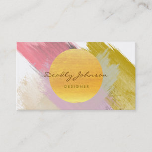 Watercolor Modern Abstract Elegant Cool Artist Business Card