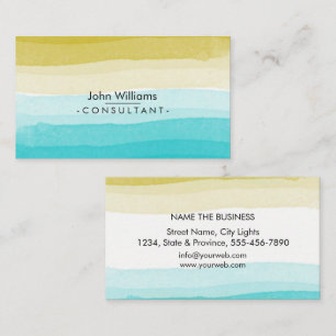 Watercolor Modern Abstract Painted Brush Art Business Card