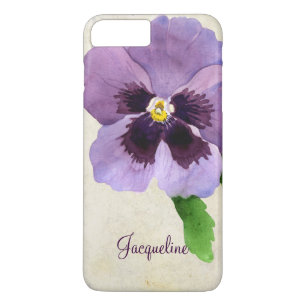 Watercolor Modern Bold Pansy Floral Personalized iPhone 8 Plus/7 Plus Case