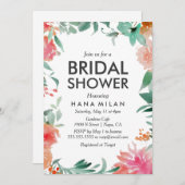 Watercolor Modern Bridal Shower Invitation (Front/Back)