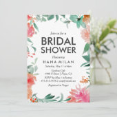 Watercolor Modern Bridal Shower Invitation (Standing Front)