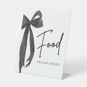 Watercolor Modern Elegant Bow Bow Food Sign