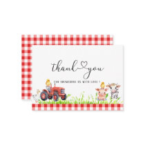 Watercolor Modern Farm Birthday Baby Shower Note Card