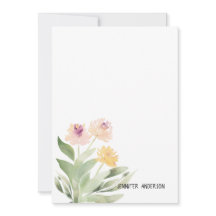 Watercolor Modern Floral Greenery Personalized