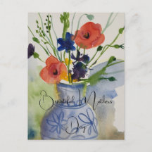 Watercolor modern flowers 