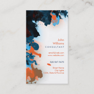 Watercolor Modern Nature Paints Brushstrokes Business Card