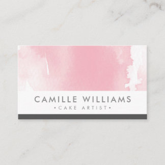WATERCOLOR modern pretty delicate blush pink grey Business Card
